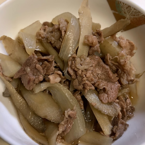 牛肉とゴボウと人参と玉ねぎの煮込み☆