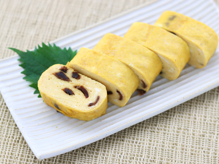 つぶ塩こんぶの卵焼き