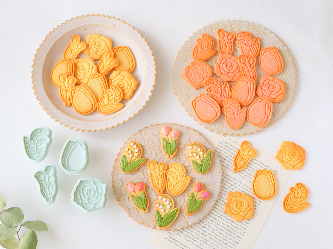 簡単 春にぴったりすぎる！２種の可愛い型抜きクッキーの作り方桜とお花🌸🤍Spring Flower Cookie