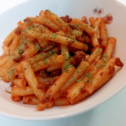 マカロニのケチャップ炒め