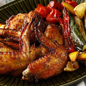 漬けたら焼くだけ☆手羽元と野菜のオーブン焼き