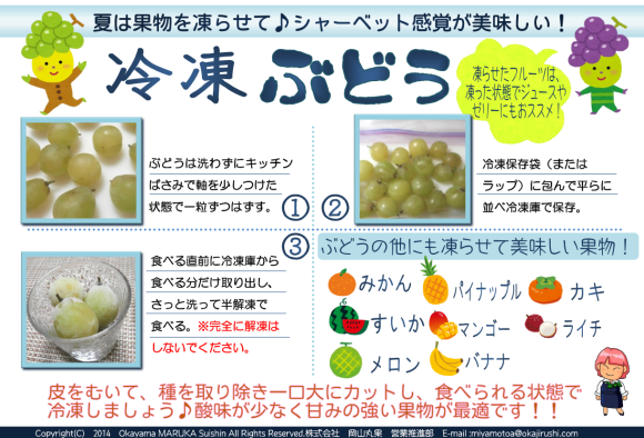 シャインマスカットの冷凍方法