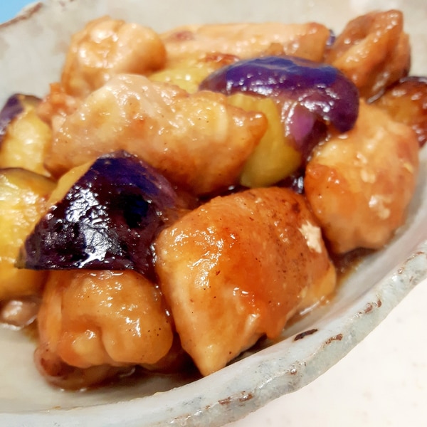 子供が喜ぶ ^^ 鶏もも肉とナスの甘酢炒め♪