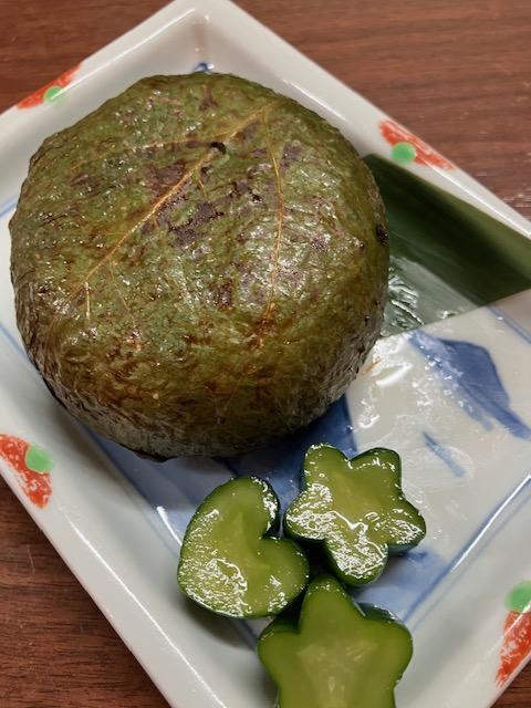 大葉巻き味噌焼きおにぎり♬