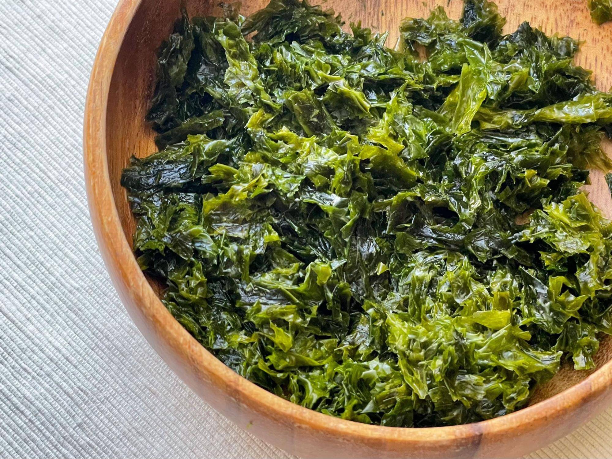 あおさとせん切りじゃがいもの酢の物