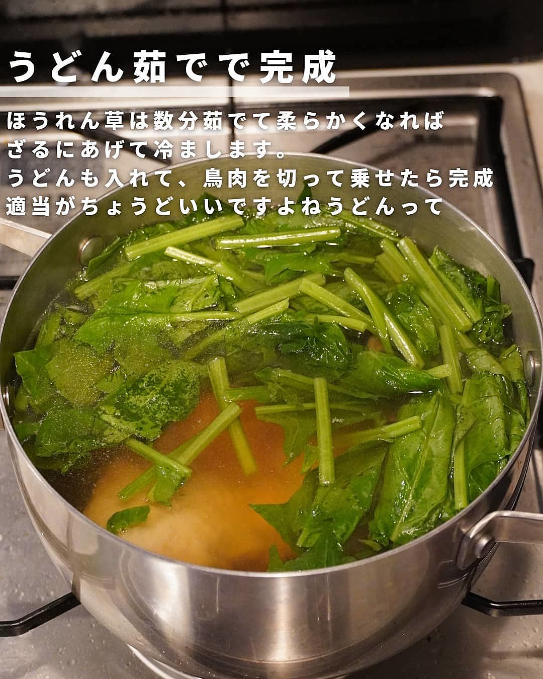 夜食に♪透明スープの鶏がらダシうどん