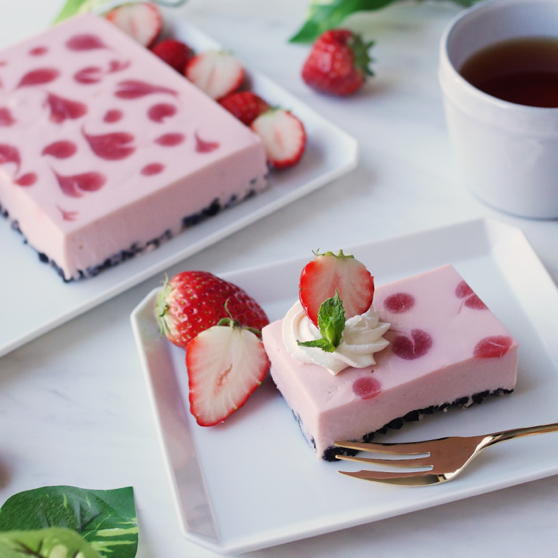 イチゴのヨーグルトレアチーズケーキ〜新入学のお祝いに〜イオン琉球のおすすめレシピ おいしい！県産食品を使ったレシピ