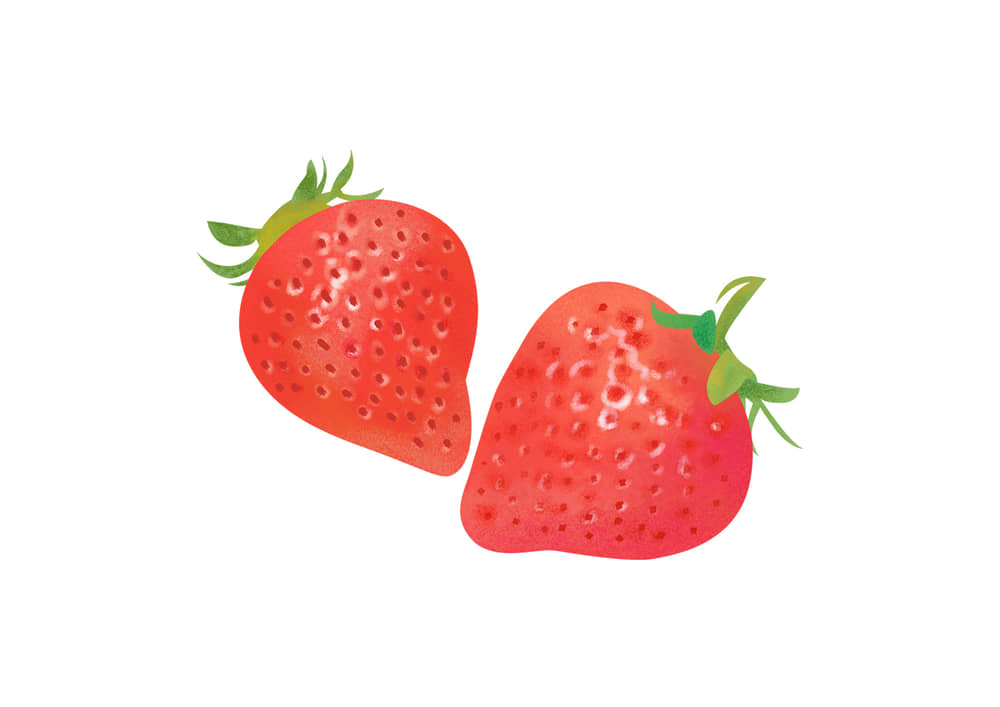 ３つのイチゴ - フリー素材集「イラストのっく」