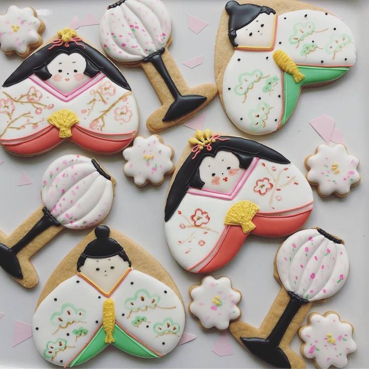 ひな祭りアイシングクッキー ハートのお雛様神戸 アイシングクッキー ihana sweets イハナスイーツ 、あんフラワーケーキ、ドールケーキ