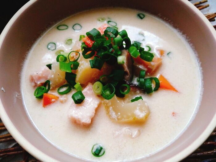 ジャガイモ1個分のクラムチャウダ