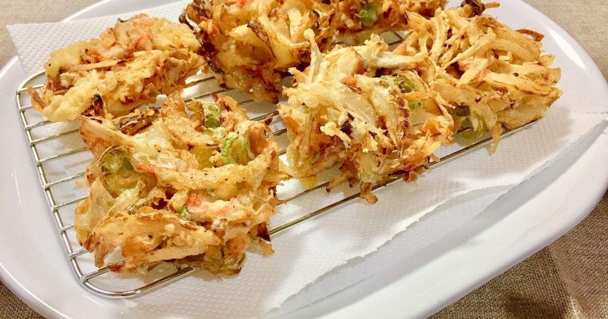 玉ねぎとにんじんのシンプルかき揚げ