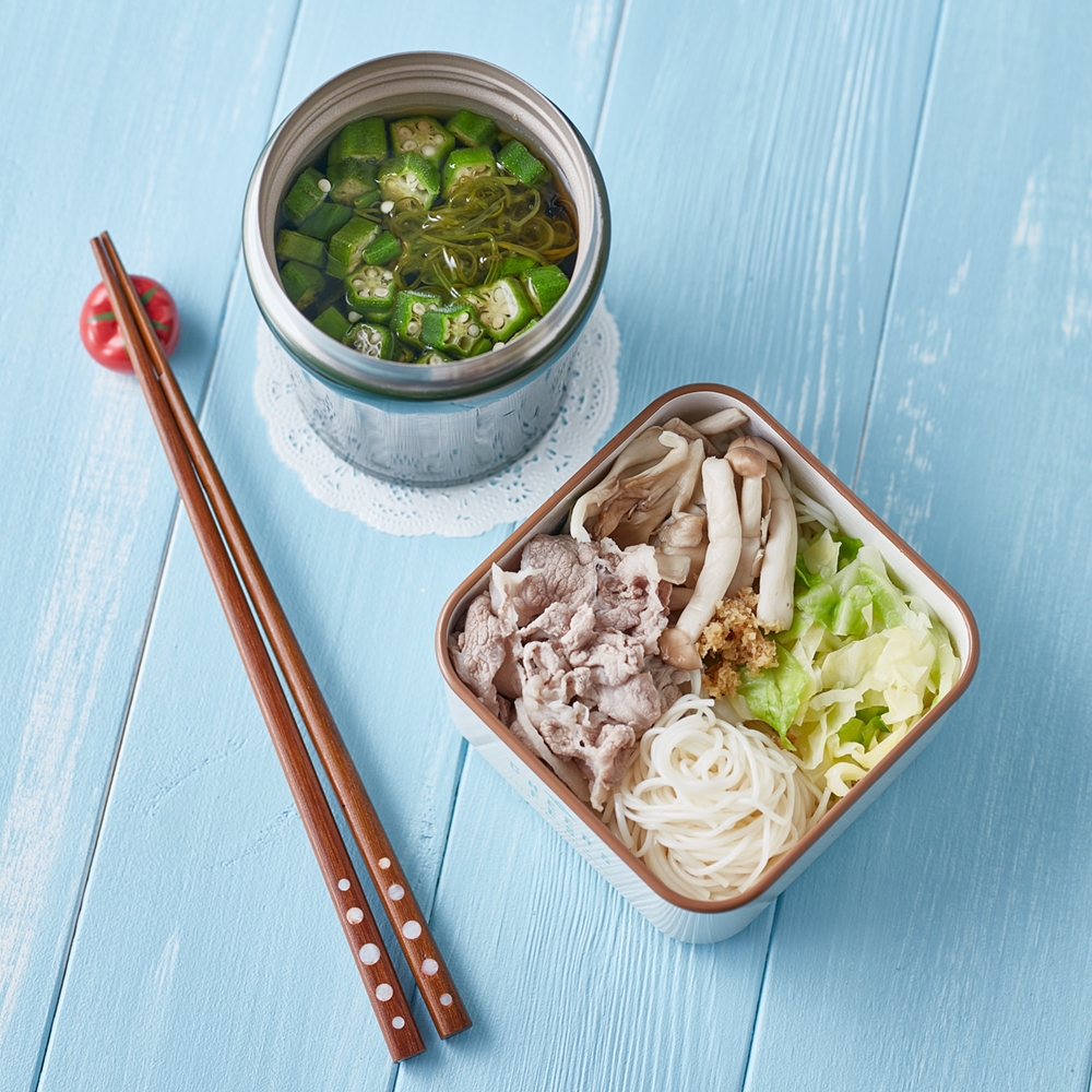 豚しゃぶお弁当レシピ：手作りごまドレで和えたしゃぶしゃぶ用薄切り肉