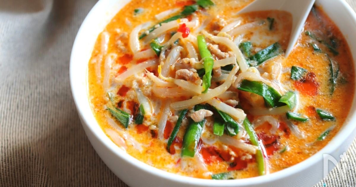 ダイエットレシピ！！豆乳坦々風スープ by よもぎ食堂☆クックパッド簡単おいしいみんなのレシピが392万品