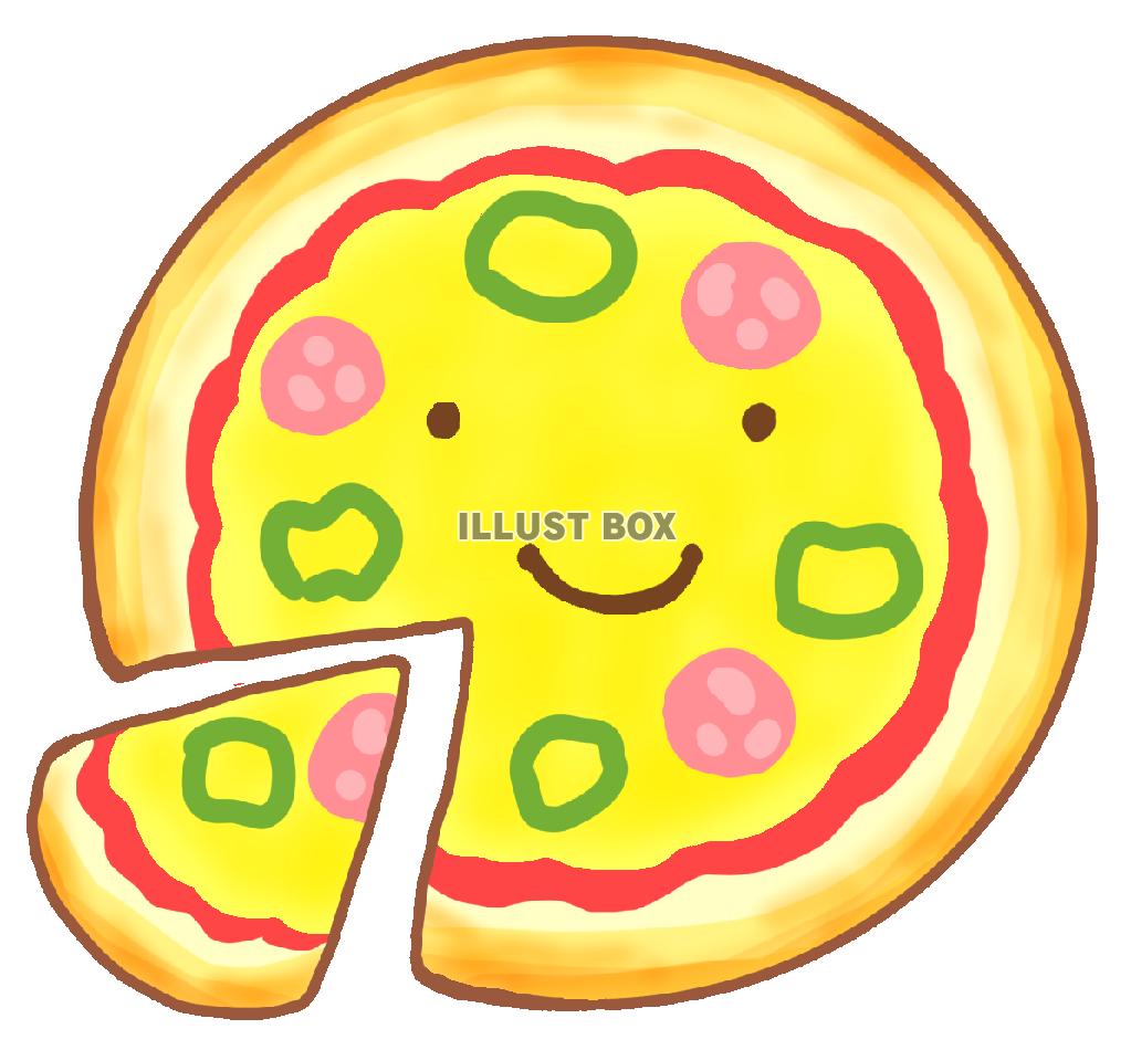 可愛いピザのイラスト - 手書き・白黒の食品無料素材 - チコデザ