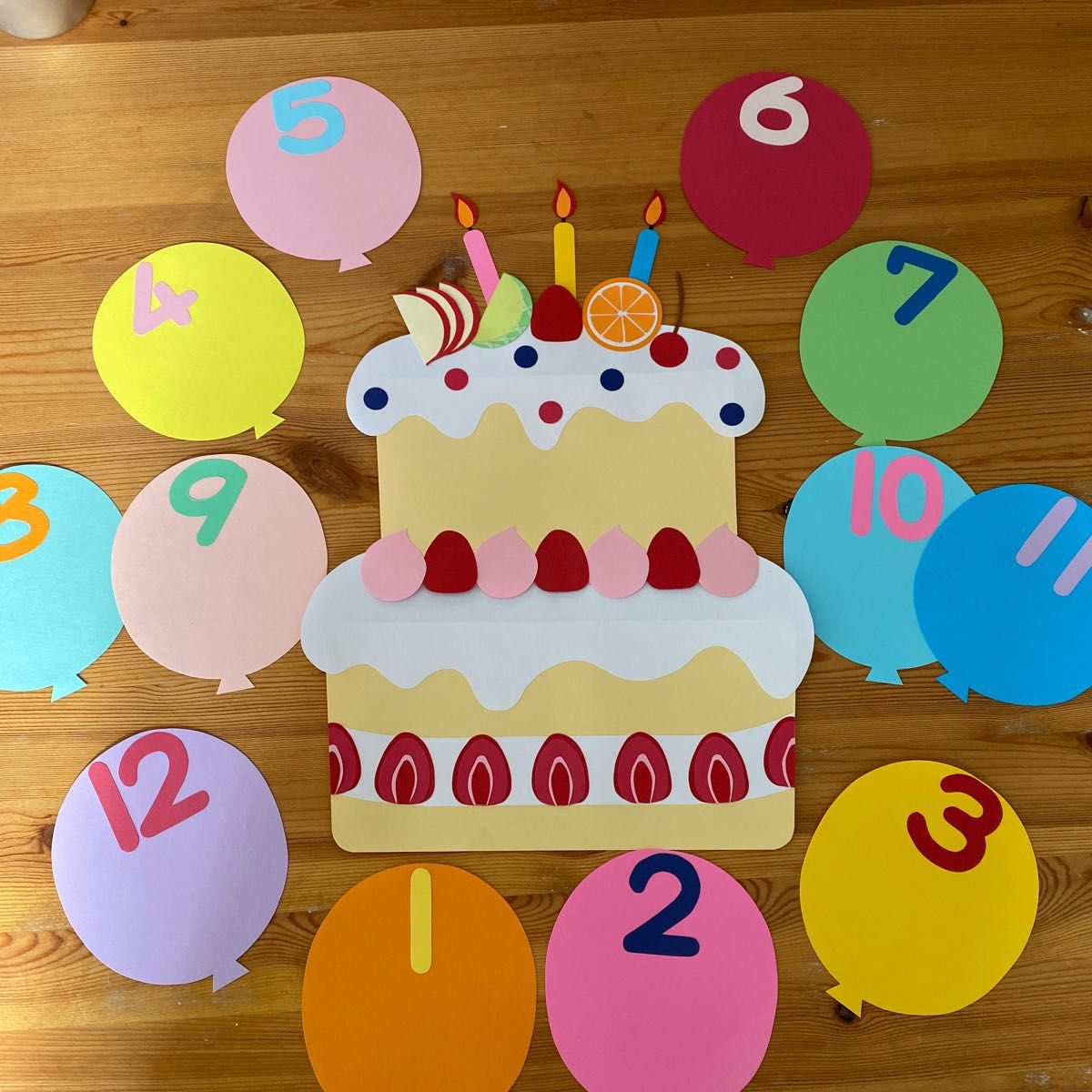 スイーツ カップケーキ 壁面 壁面飾り 誕生日 お誕生日表 保育 画用紙 クラフト・布