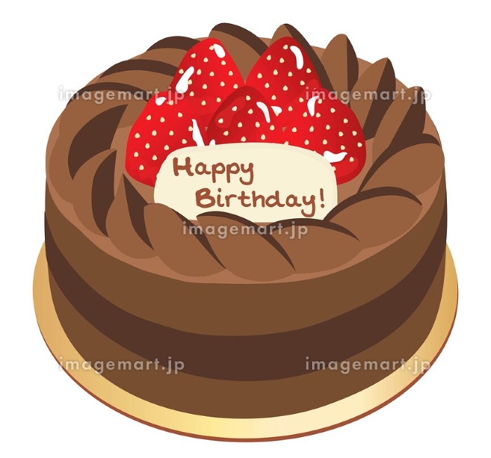 ホールケーキ 生クリームとチョコクリーム イラスト素材1116003- フォトライブラリ