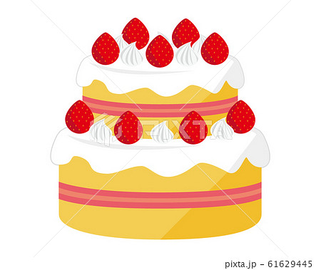 ホールのバースデーケーキ 手描き水彩のイラスト素材87463836- PIXTA