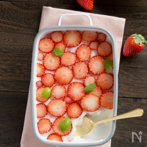 今年も食べよ！苺ミルクプリン❁レシピあり小麦粉だいすき