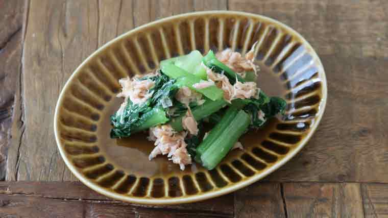 麺つゆで簡単！小松菜と油揚げの煮浸し 副菜
