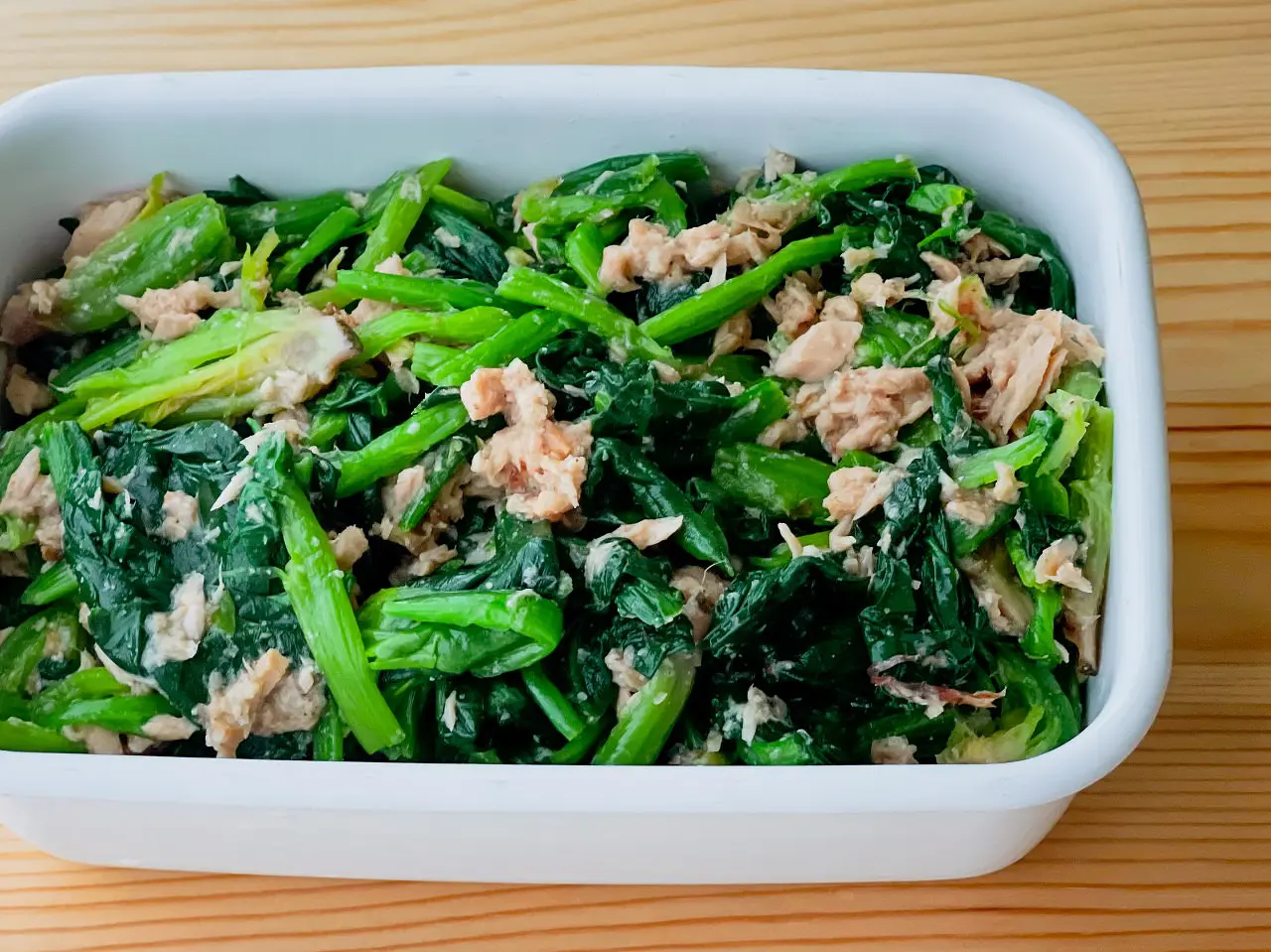 ほうれん草の甘辛ツナ蒸し