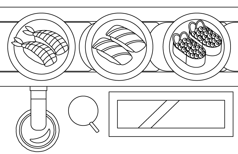 回転寿司のレーンのイラストかわいいフリー素材集 いらすとや
