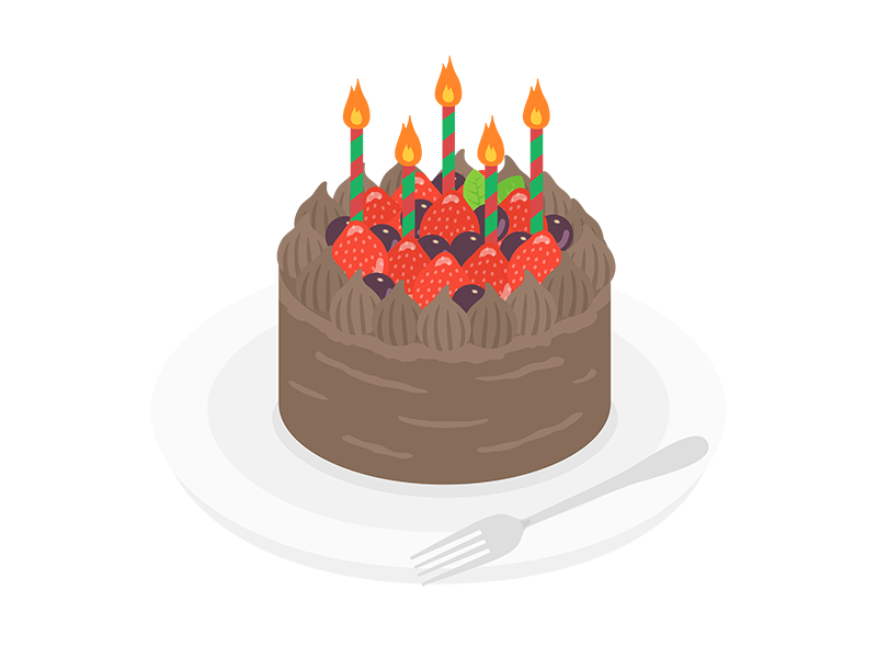 クリスマスチョコレートケーキ カット のイラスト - ONWAイラスト