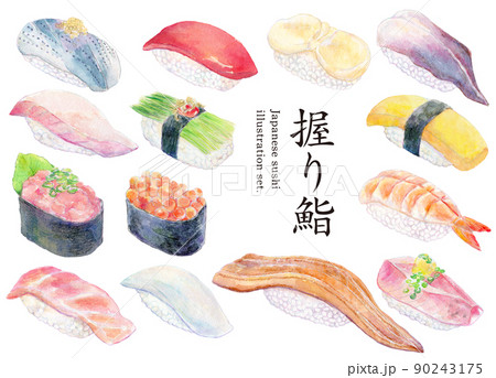 ホタテ貝の寿司のイラスト握り寿司のイラスト素材32473469- PIXTA