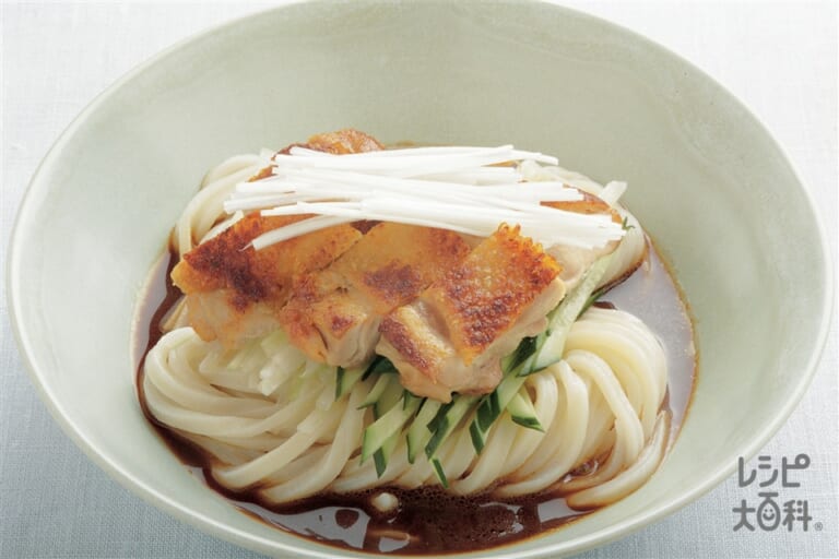 ローストチキンの残りで鶏ガラスープうどん : おいしっぽ oishippo の＊か和いい＊食卓