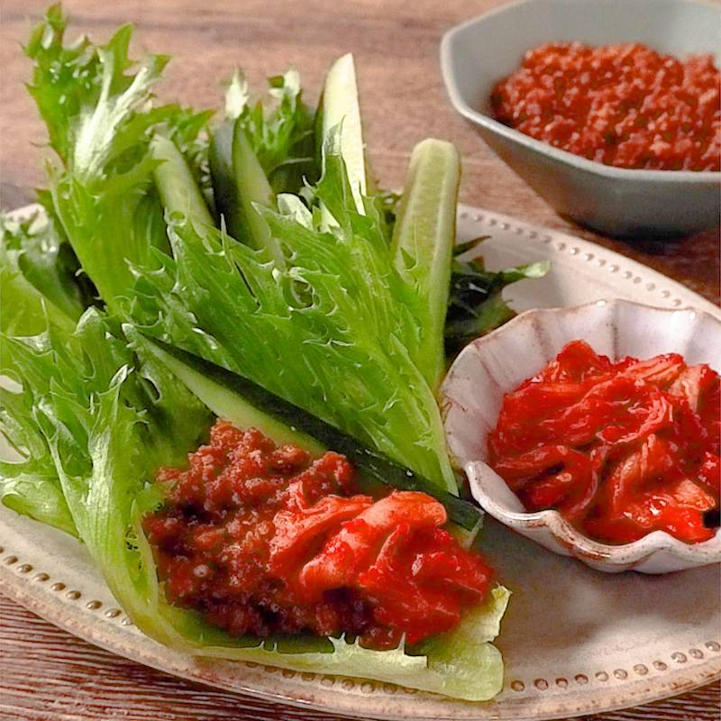 5分で完成‼︎ 超簡単♡韓国風 甘辛そぼろのレタス包み