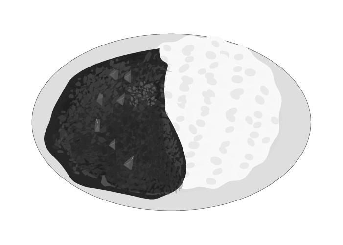 カレーライス シュウマイ モノクロ料理17 食べ物 無料イラスト素材