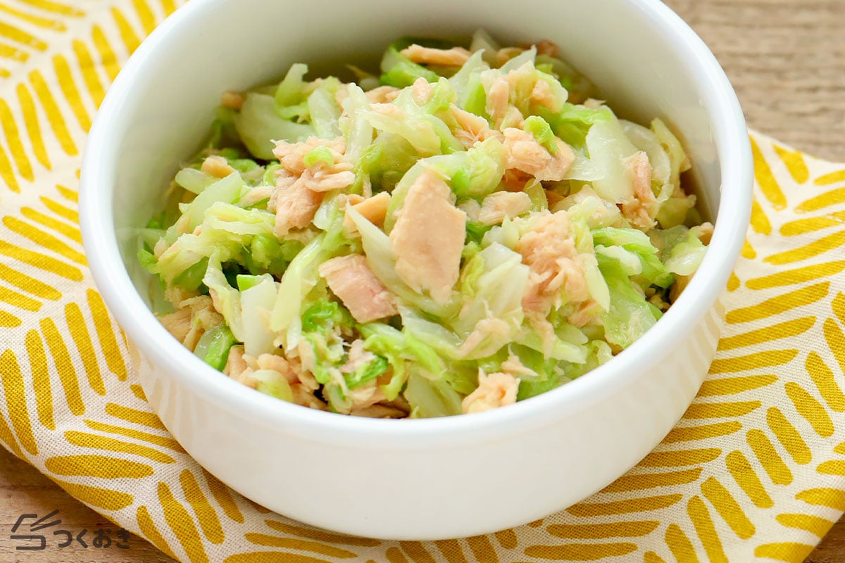 キャベツとピーマンのシンプルツナ炒め