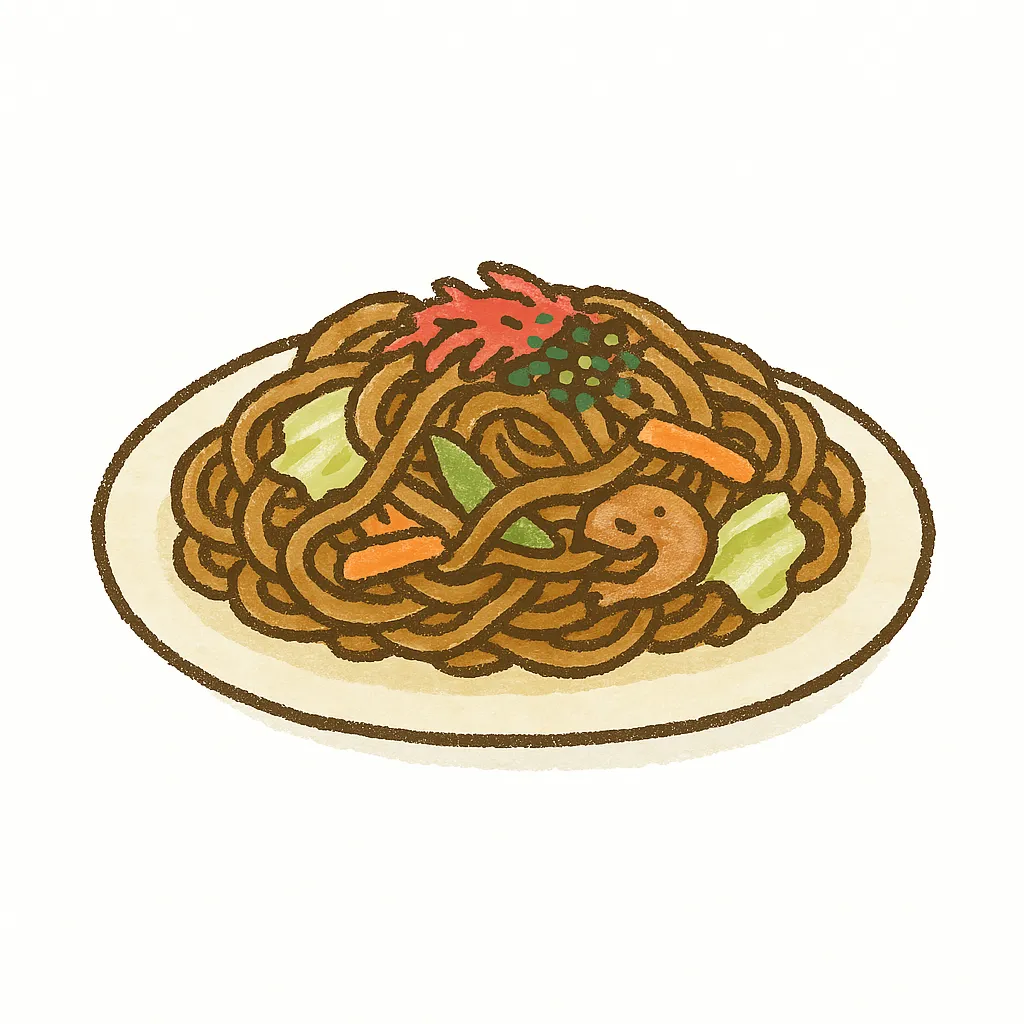 屋台筆文字POP5 焼きそば からあげイラスト