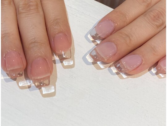 透け感 クリアカラーフレンチ