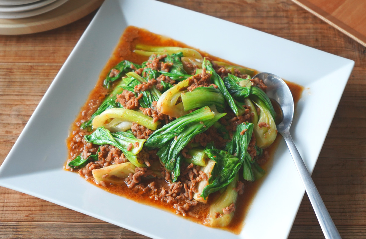 チンゲン菜のにんにく炒め