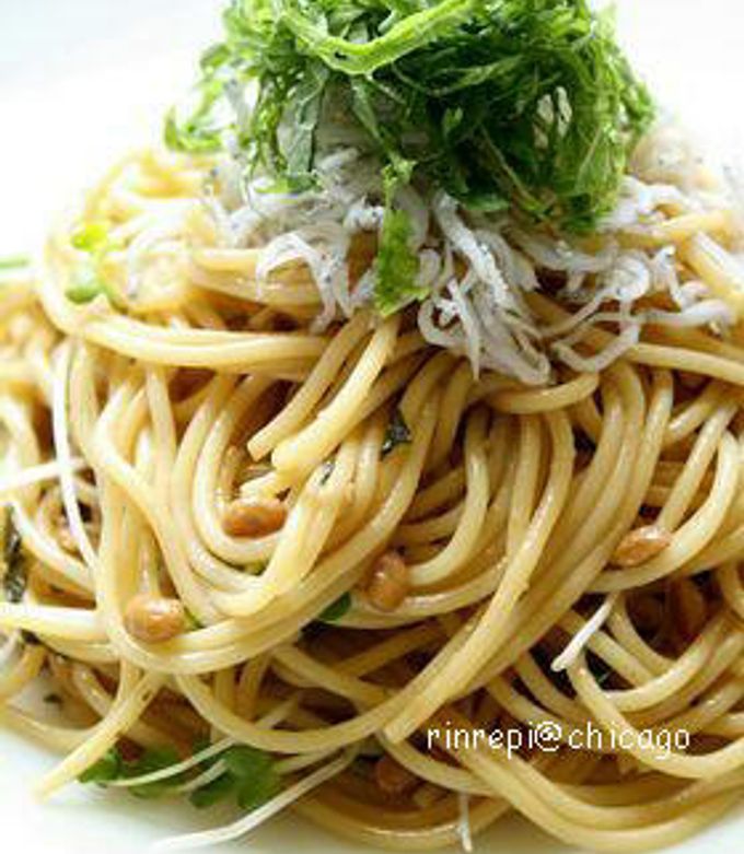 グランプリレシピ 家族絶賛の納豆パスタニンニク醤油風味