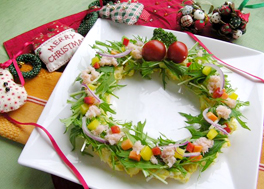 ブロッコリーとゆで卵のリースサラダ