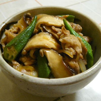 オクラと豚肉のオイマヨ炒め❤ポン酢風味