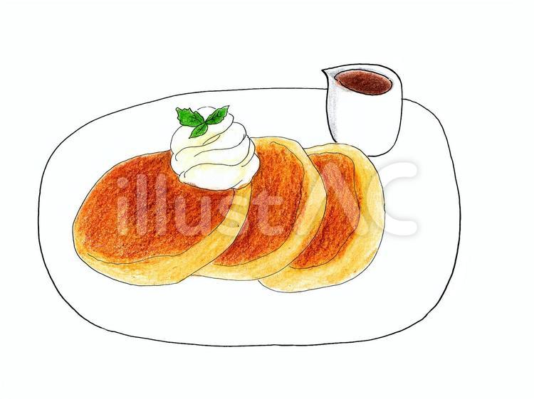 手描きイラスト素材 ケーキ ホットケーキ, パンケーキ144853689 毎月1点無料 フリー のストックフォト イメージマート