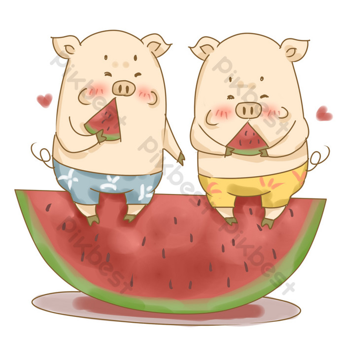スイカを食べる女の子のかわいい無料イラスト 夏休み49120素材Good