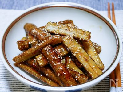 レシピ カリカリごぼうの甘酢炒め