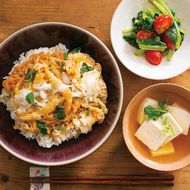 鶏から揚げの卵とじ