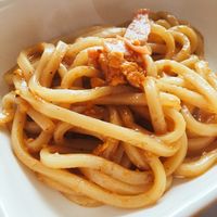 ポン酢とごま油で焼きうどん