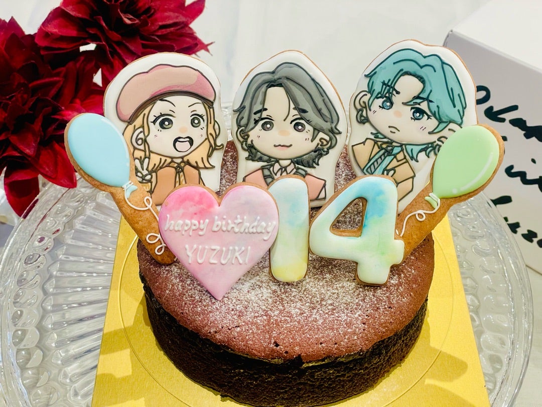 お誕生日の似顔絵アイシングクッキーsweets box Salut