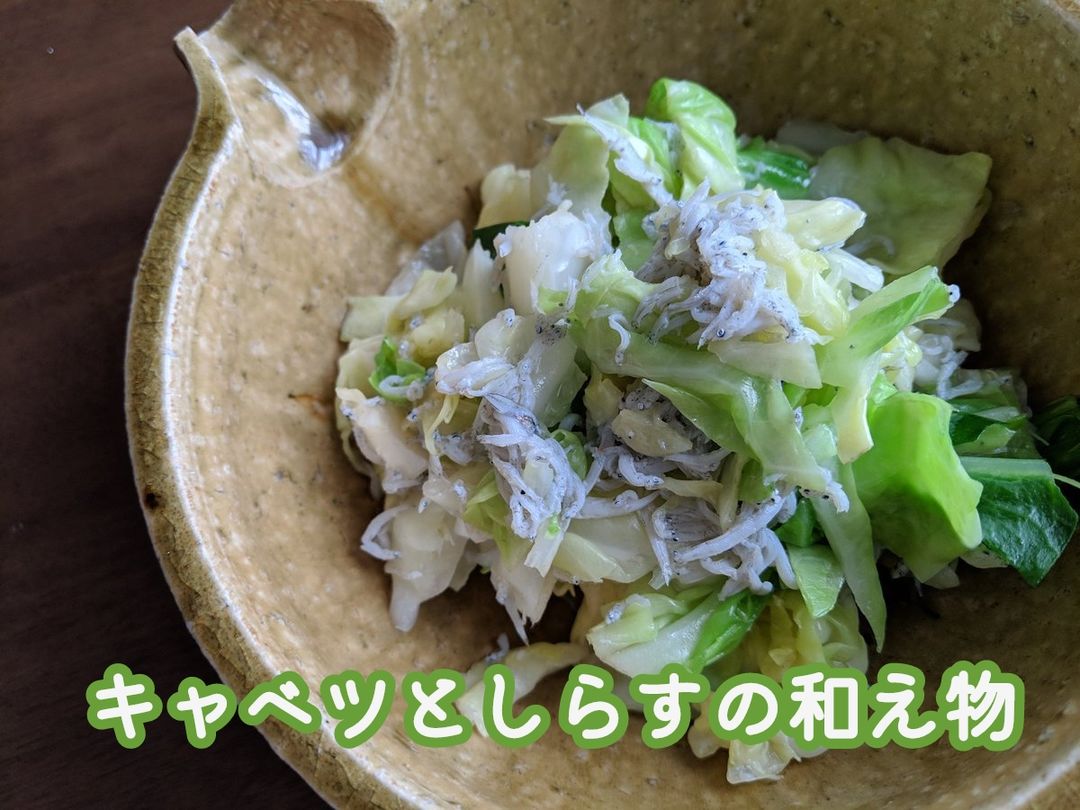 キャベツとしらすのだし煮すくすく子育てレシピ