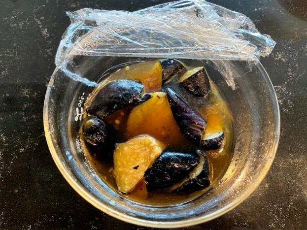 電子レンジde ^^ 冷凍揚げナスの煮びたし♪