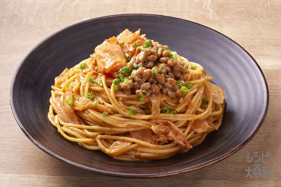 キムチ納豆の冷製パスタ 簡単！発酵パワーで元気チャージ♪