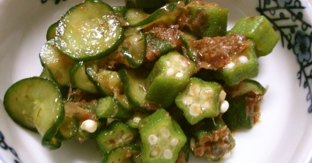 めかぶとオクラのしょうがポン酢あえ