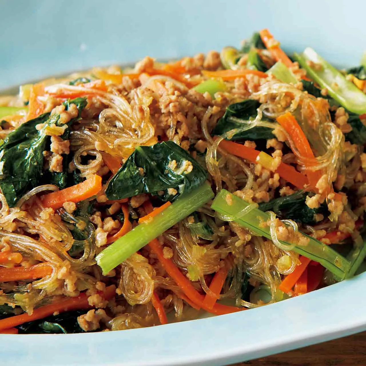 ミンチと糸こんにゃくのチャプチェ風eフレンズ ぱくぱく献立くん