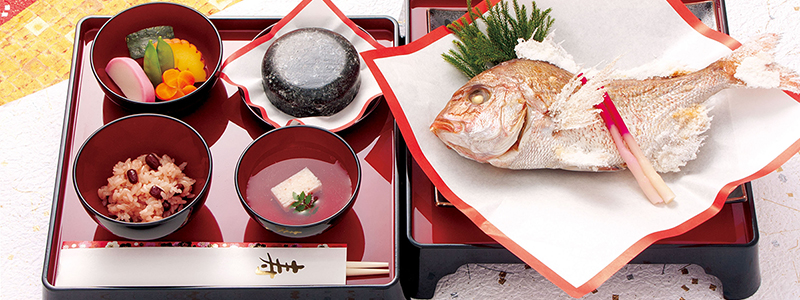 お食い初め 大きな鯛の料理セット│食器付き│冷凍お食い初めの解説書付 大鯛姿焼きと儀式の料理、歯固めの石付セット。百日祝い│鯛めしレシピ付。 :季膳味和 Yahoo!ショッピング店 - 通販 - Yahoo!ショッピング