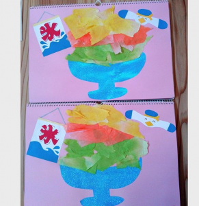 ８月製作 じわーっとかき氷 保育園・幼稚園・こども園- ほいくのおまもり